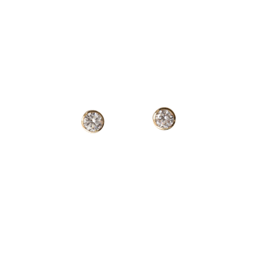 Diamond Bezel Stud Earrings