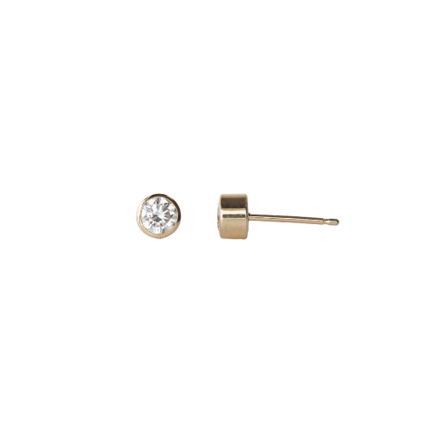 Diamond Bezel Stud Earrings