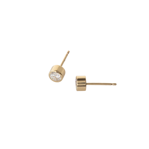 Diamond Bezel Stud Earrings
