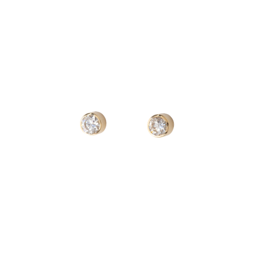 Diamond Bezel Stud Earrings