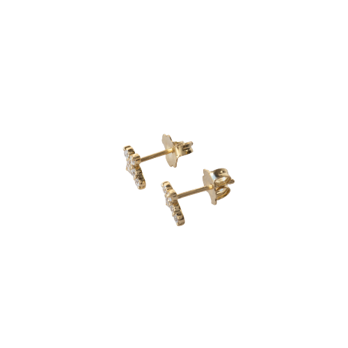 Mini Diamond Cross Stud Earrings