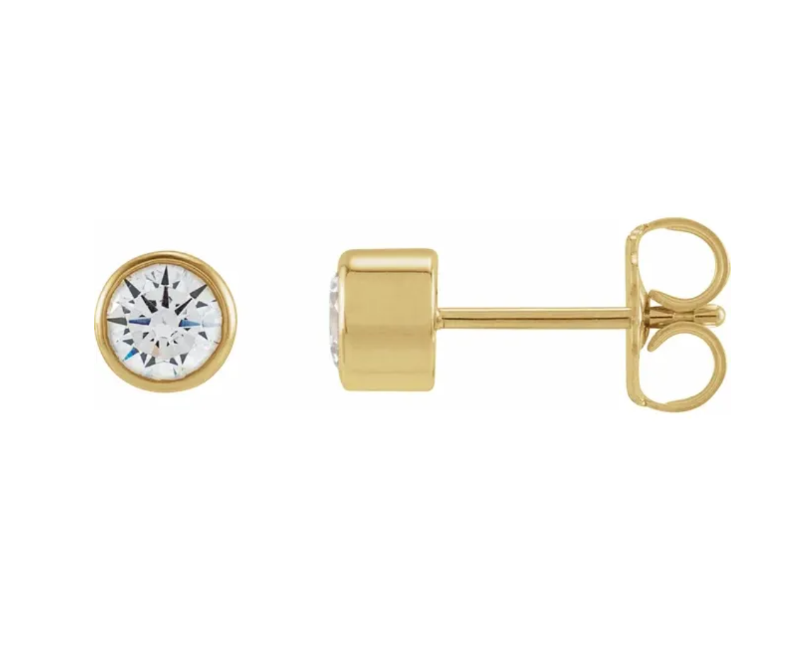 Diamond Bezel Stud Earrings