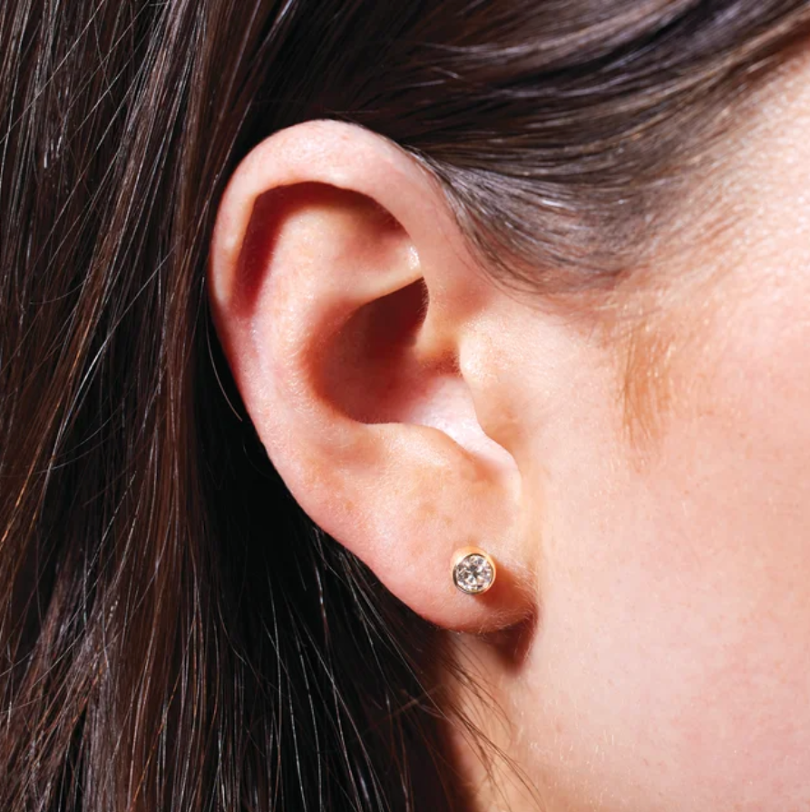 Diamond Bezel Stud Earrings